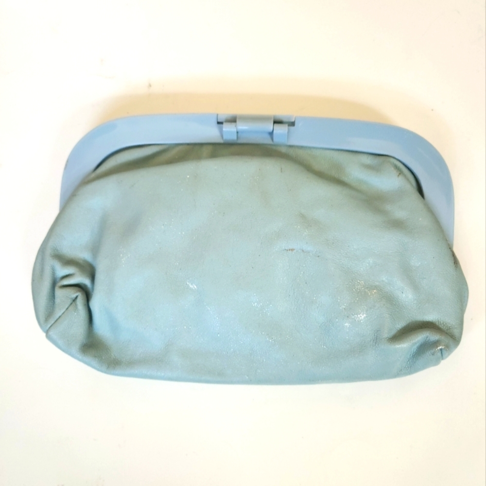 Vintage light blue clutch bag